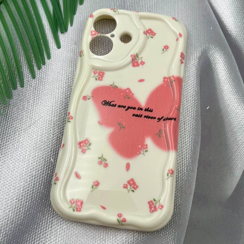 قاب گوشی iPhone 16 آیفون Solid Case منحنی محافظ لنز دار دور ایربگ طرح پروانه کد 35221 - Image 2