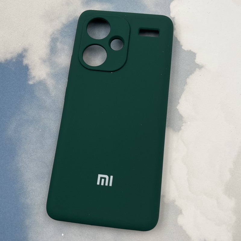 قاب گوشی Redmi Note 13 Pro Plus شیائومی سیلیکونی پاک کنی اورجینال داخل پارچه ای محافظ لنز دار رنگ سبز تیره کد 37377 - Image 2