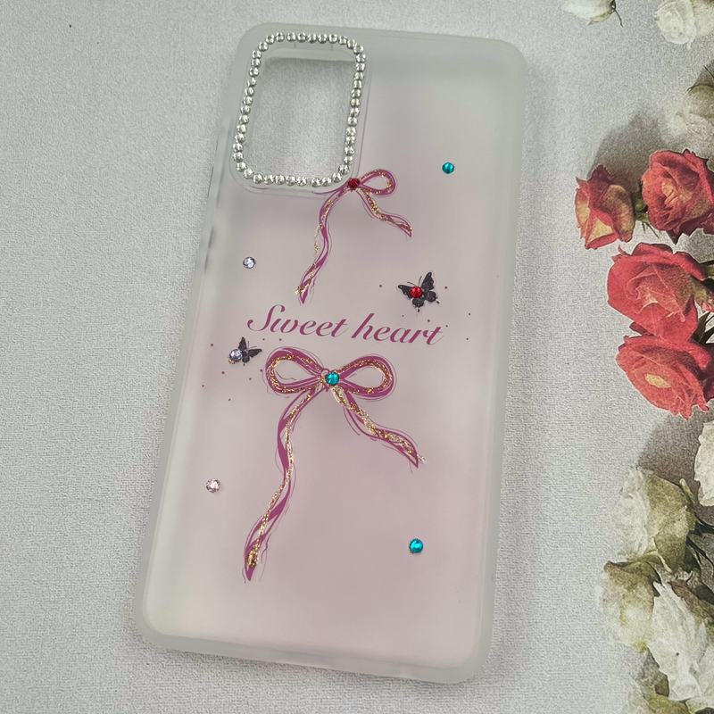 قاب گوشی Galaxy A52 / Galaxy A52S سامسونگ Crystal Case نگین دار لوکس رزینی طرح پاپیون لنز الماسی کد 38839 - Image 2