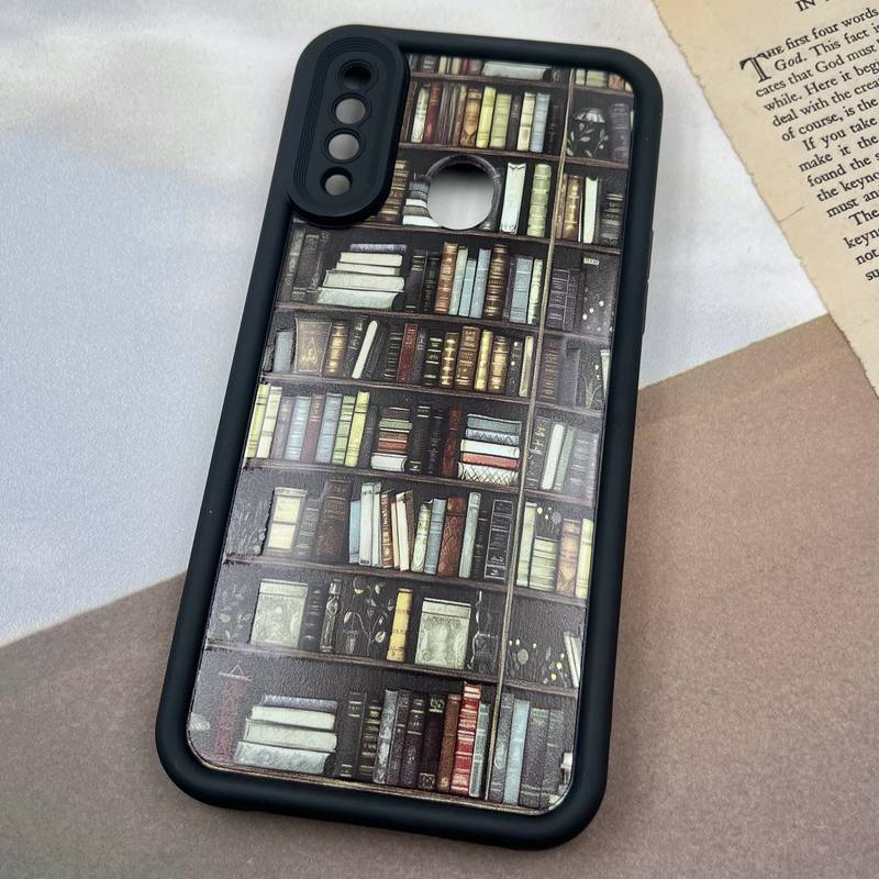 قاب گوشی Galaxy A20S سامسونگ Solid Case ایربگ دار مشکی طرح کتابخانه محافظ لنز دار کد 40137 - Image 2