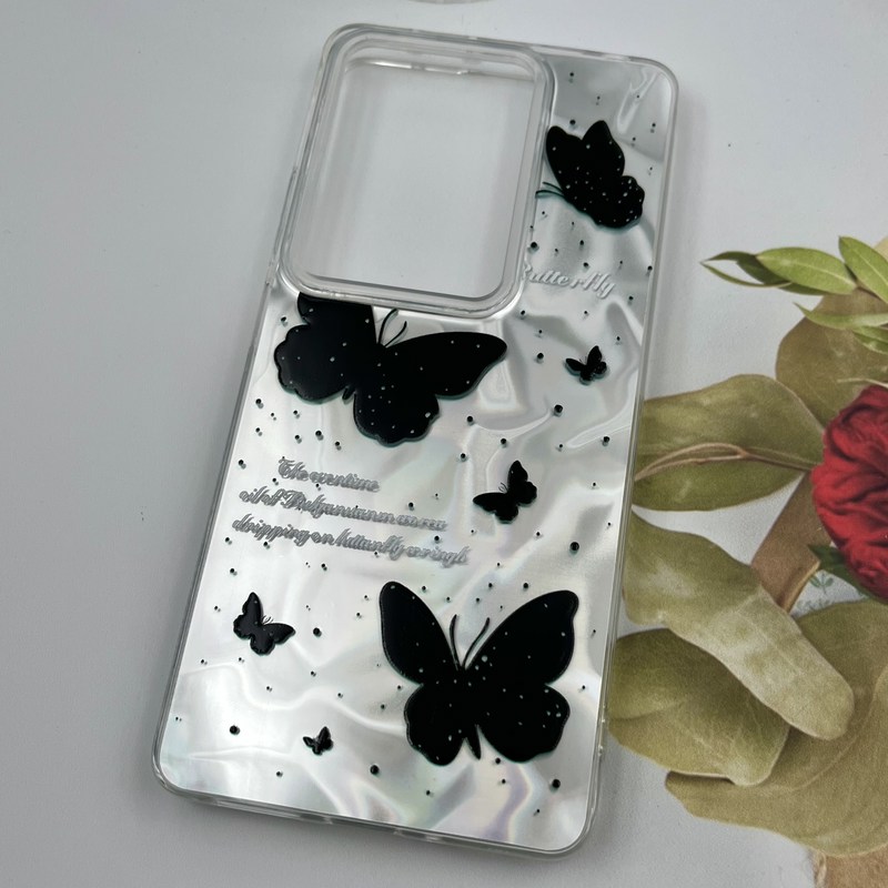 قاب گوشی Redmi Note 13 Pro 4G / Poco M6 Pro 4G شیائومی 3D Wave Case طرح سه بعدی موج لنز برجسته پروانه نقره ای کد 41306 - Image 2