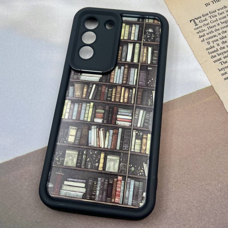 قاب گوشی Galaxy S21 FE سامسونگ Solid Case ایربگ دار مشکی طرح کتابخانه محافظ لنز دار کد 44811 - Image 2