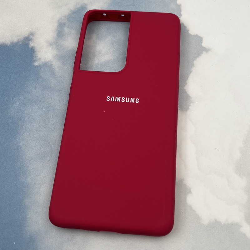 قاب گوشی Galaxy S21 Ultra سامسونگ سیلیکونی پاک کنی اورجینال داخل پارچه ای رنگ آلبالویی کد 45442 - Image 2