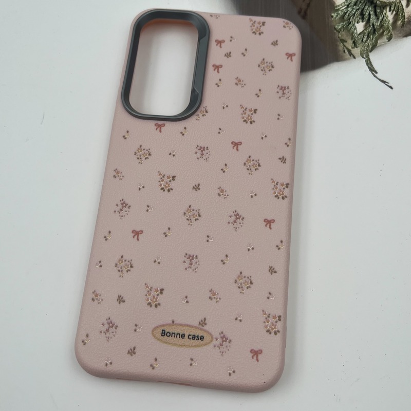 قاب گوشی Galaxy A55 سامسونگ Bonne Case سیلیکونی طرح گل رز صورتی لنز کروم برجسته کد 45684 - Image 2