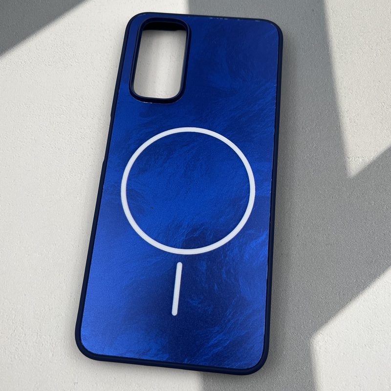 قاب گوشی Redmi Note 11 4G / Redmi Note 11S شیائومی Luxury Case براش طرح مگ سیف Magsafe لنز برجسته آبی کد 46458 - Image 2