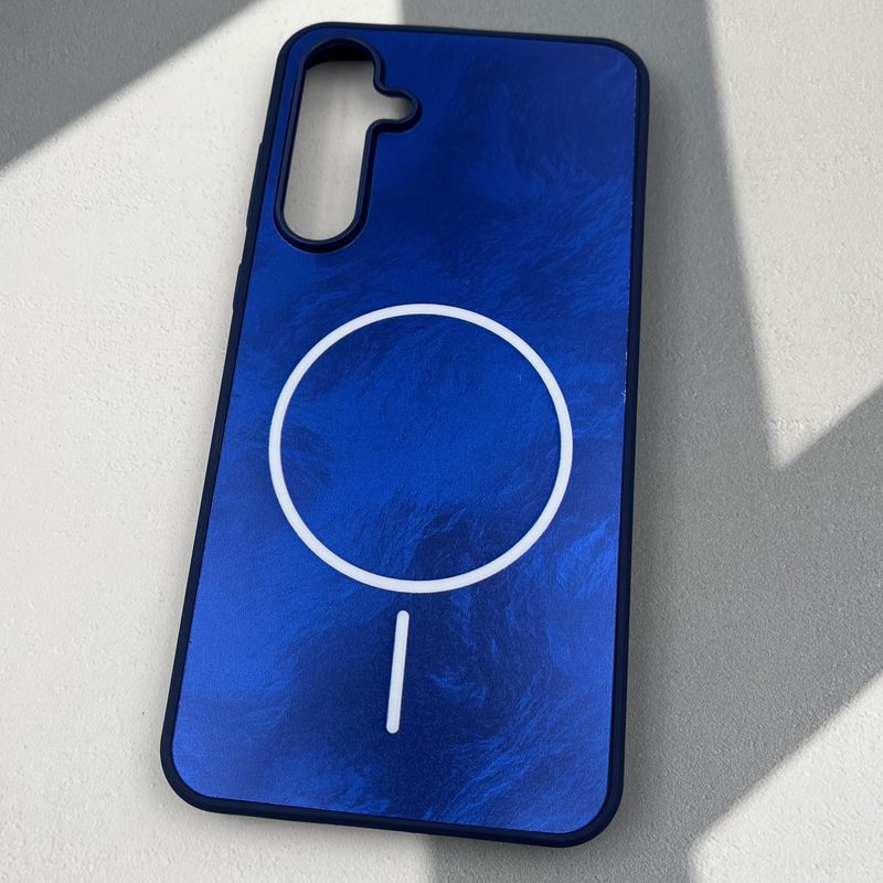 قاب گوشی Galaxy A55 سامسونگ Luxury Case براش طرح مگ سیف Magsafe لنز برجسته آبی کد 47131 - Image 2