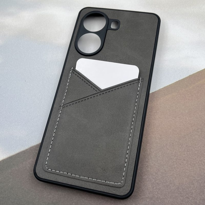 قاب گوشی Poco X7 Pro شیائومی Wallet Case چرم جاکارتی داخل پارچه ای محافظ لنز دار تیتانیوم کد 47588 - Image 2