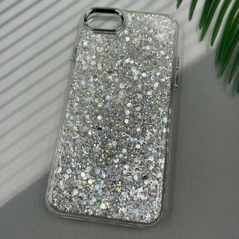 قاب گوشی iPhone 7 / iPhone 8 / iPhone SE 2020 / iPhone SE 2022 آیفون Glitter Case شاین اکلیلی لنز Silver نقره ای ایربگ دار کد 49112 - Image 2