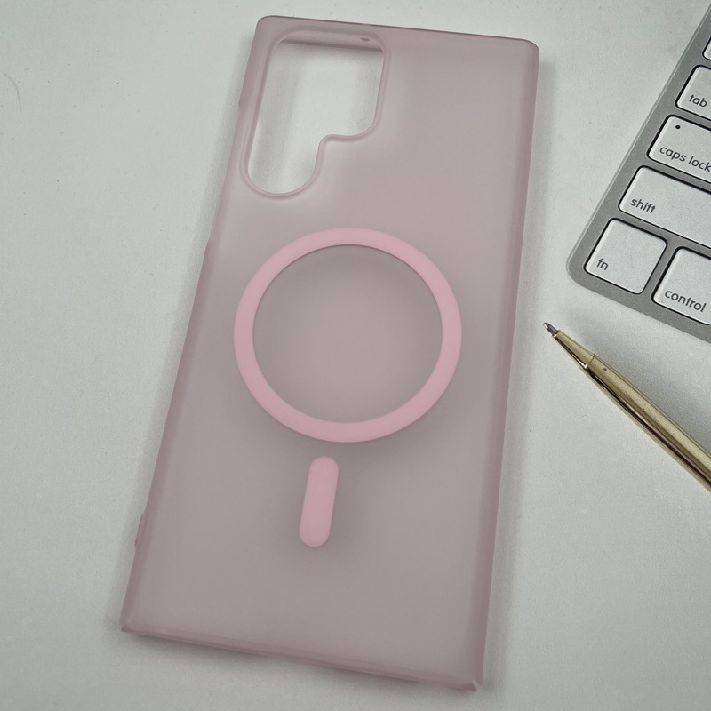 قاب گوشی Galaxy S22 Ultra سامسونگ PC Case مات اورجینال مگ سیف دار Magsafe لوکس صورتی کد 49378 - Image 2