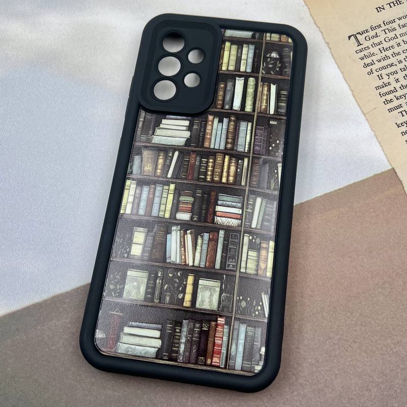 قاب گوشی Galaxy A32 4G سامسونگ Solid Case ایربگ دار مشکی طرح کتابخانه محافظ لنز دار کد 50705 - Image 2