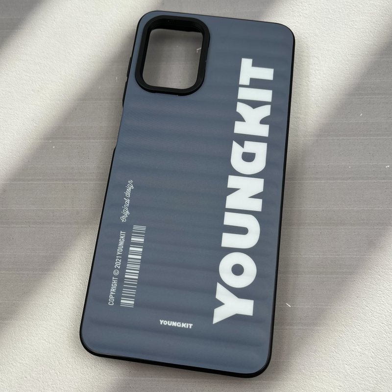 قاب گوشی Galaxy A12 / Galaxy M12 سامسونگ YOUNGKIT دور سیلیکونی لنز برجسته طرح بارکد آبی فیلی کد 53546 - Image 2