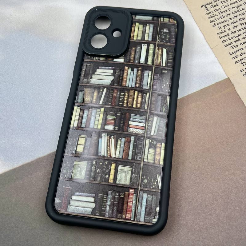 قاب گوشی Galaxy A06 سامسونگ Solid Case ایربگ دار مشکی طرح کتابخانه محافظ لنز دار کد 55213 - Image 2
