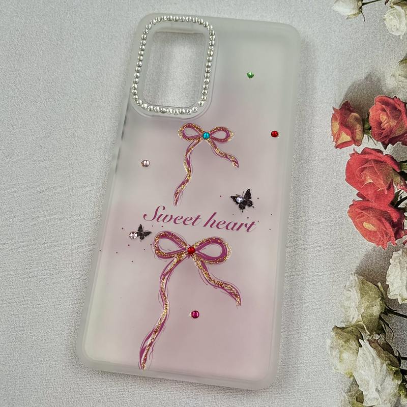 قاب گوشی Galaxy A53 سامسونگ Crystal Case نگین دار لوکس رزینی طرح پاپیون لنز الماسی کد 55520 - Image 2