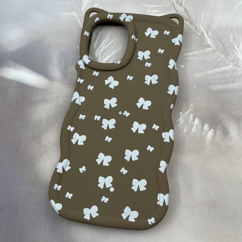 قاب گوشی Galaxy A22 4G / Galaxy M32 4G سامسونگ سیلیکونی Cat Case ایربگ دار گوش دار طرح پاپیونی قهوه ای کد 56814 - Image 2