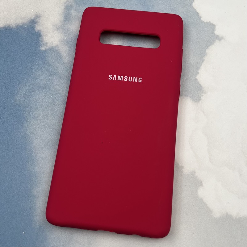 قاب گوشی Galaxy S10 Plus سامسونگ سیلیکونی پاک کنی اورجینال داخل پارچه ای رنگ آلبالویی کد 58578 - Image 2
