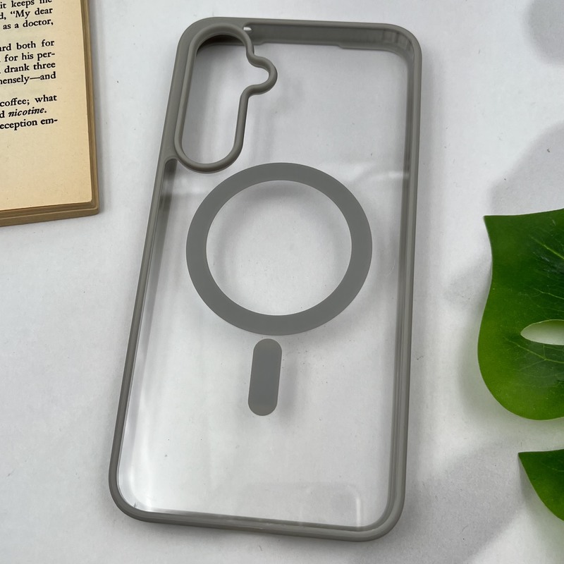 قاب گوشی Galaxy A55 سامسونگ Magsafe مگ سیف دار اورجینال Clear Case شفاف لاکچری تیتانیوم کد 59065 - Image 2