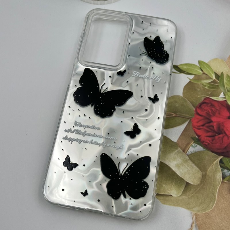 قاب گوشی Galaxy A26 سامسونگ 3D Wave Case طرح سه بعدی موج لنز برجسته پروانه نقره ای کد 59066 - Image 2