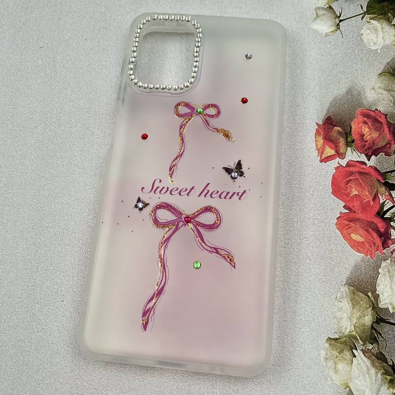 قاب گوشی Galaxy A12 / Galaxy M12 سامسونگ Crystal Case نگین دار لوکس رزینی طرح پاپیون لنز الماسی کد 60665 - Image 2