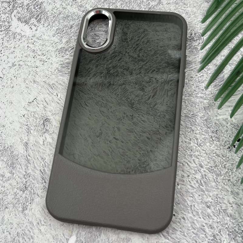 قاب گوشی iPhone X / iPhone XS آیفون PC Case سیلیکونی طرح چرم لنز متال شفاف دودی اسپرت تیتانیوم کد 64941 - Image 2