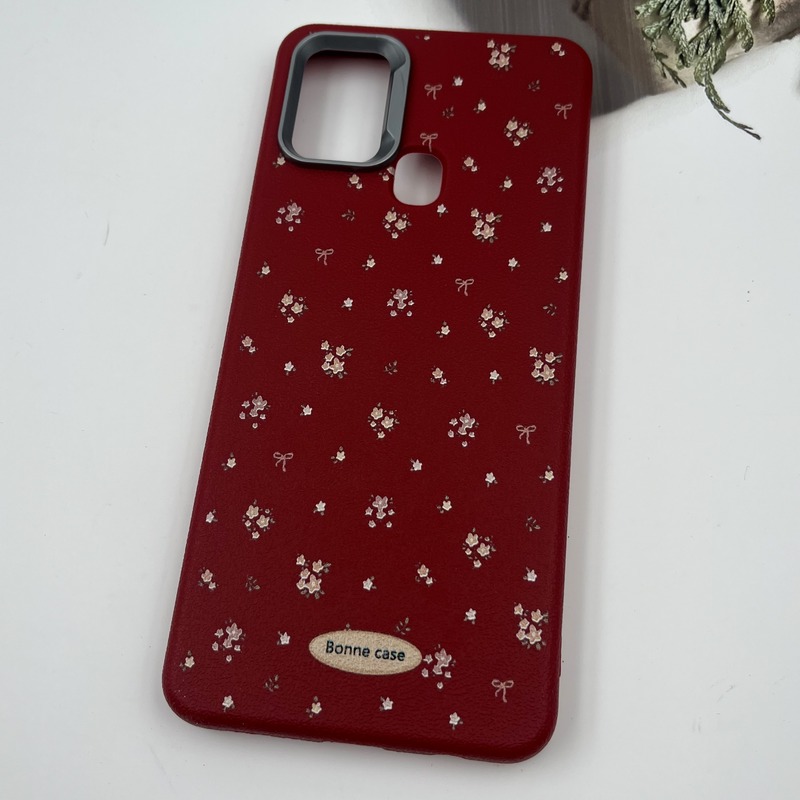 قاب گوشی Galaxy A21S سامسونگ Bonne Case سیلیکونی طرح گل رز قرمز لنز کروم برجسته کد 66396 - Image 2