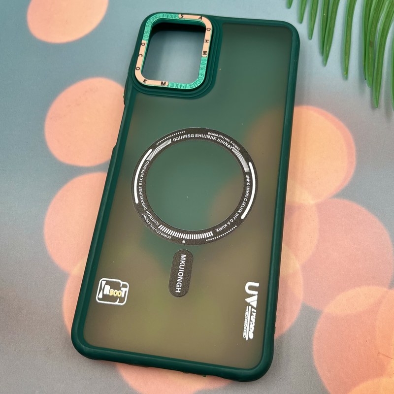 قاب گوشی Galaxy A12 / Galaxy M12 سامسونگ طرح Magsafe مگ سیف مات دور سیلیکونی RT لنز برجسته سبز کد 67478 - Image 2
