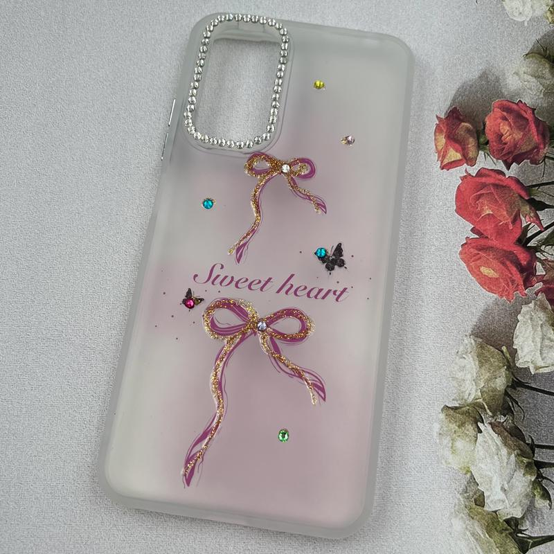 قاب گوشی Redmi Note 11 4G / Redmi Note 11S شیائومی Crystal Case نگین دار لوکس رزینی طرح پاپیون لنز الماسی کد 69243 - Image 2