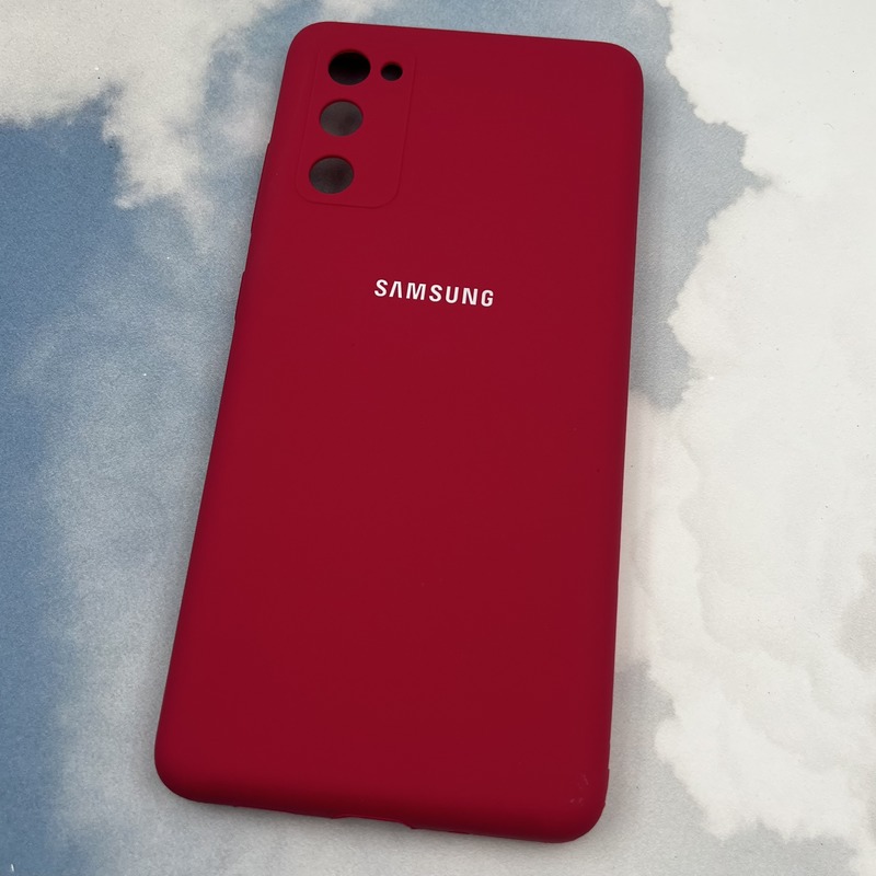 قاب گوشی Galaxy S20 FE سامسونگ سیلیکونی پاک کنی اورجینال داخل پارچه ای محافظ لنز دار رنگ آلبالویی کد 69487 - Image 2