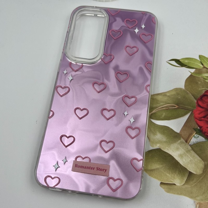 قاب گوشی Galaxy A35 سامسونگ 3D Wave Case طرح سه بعدی موج لنز برجسته قلب صورتی کد 69726 - Image 2