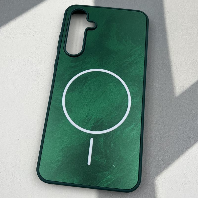 قاب گوشی Galaxy A55 سامسونگ Luxury Case براش طرح مگ سیف Magsafe لنز برجسته سبز کد 69781 - Image 2