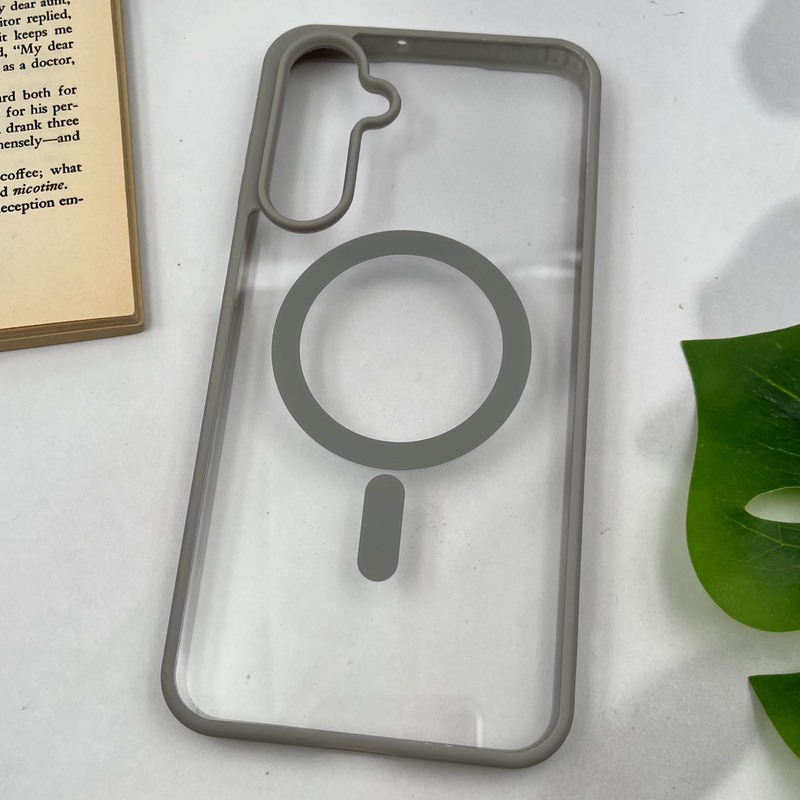 قاب گوشی Galaxy A16 سامسونگ Magsafe مگ سیف دار اورجینال Clear Case شفاف لاکچری تیتانیوم کد 69822 - Image 2