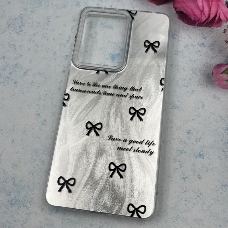 قاب گوشی Redmi Note 12 Pro 5G / Poco X5 Pro شیائومی Brush Case اطلسی Silver طرح پاپیون مشکی کد 70367 - Image 2