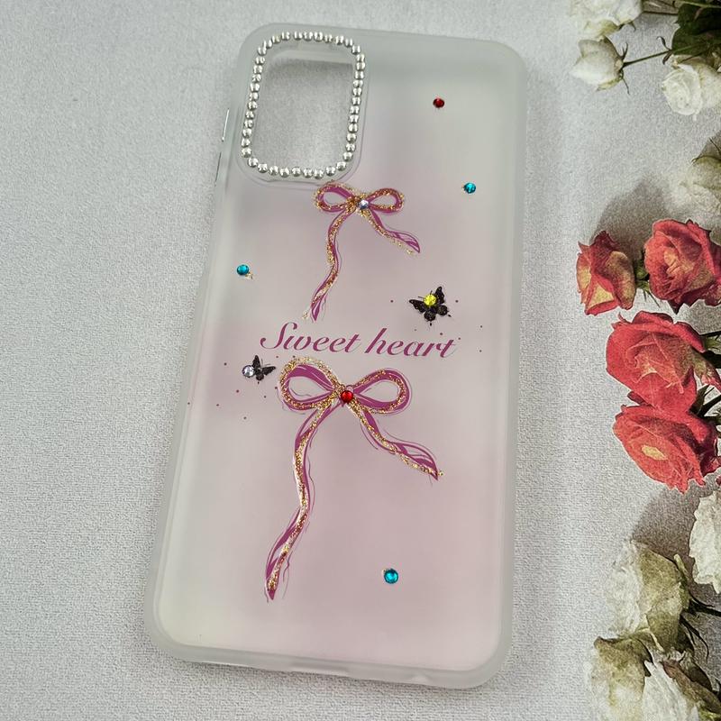 قاب گوشی Galaxy A13 4G / Galaxy A04S سامسونگ Crystal Case نگین دار لوکس رزینی طرح پاپیون لنز الماسی کد 71073 - Image 2