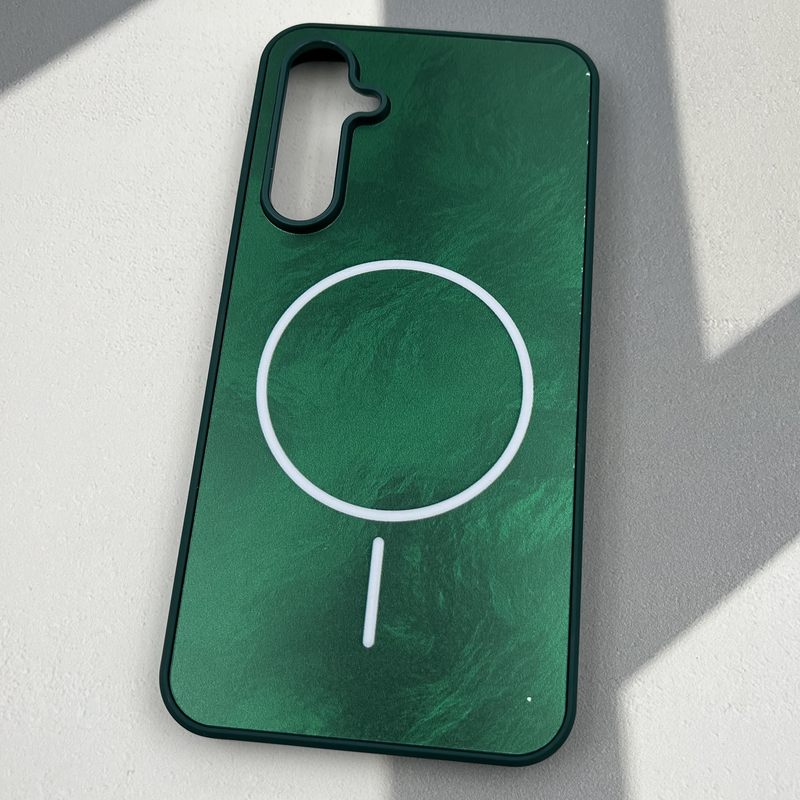 قاب گوشی Galaxy S23 FE سامسونگ Luxury Case براش طرح مگ سیف Magsafe لنز برجسته سبز کد 73952 - Image 2