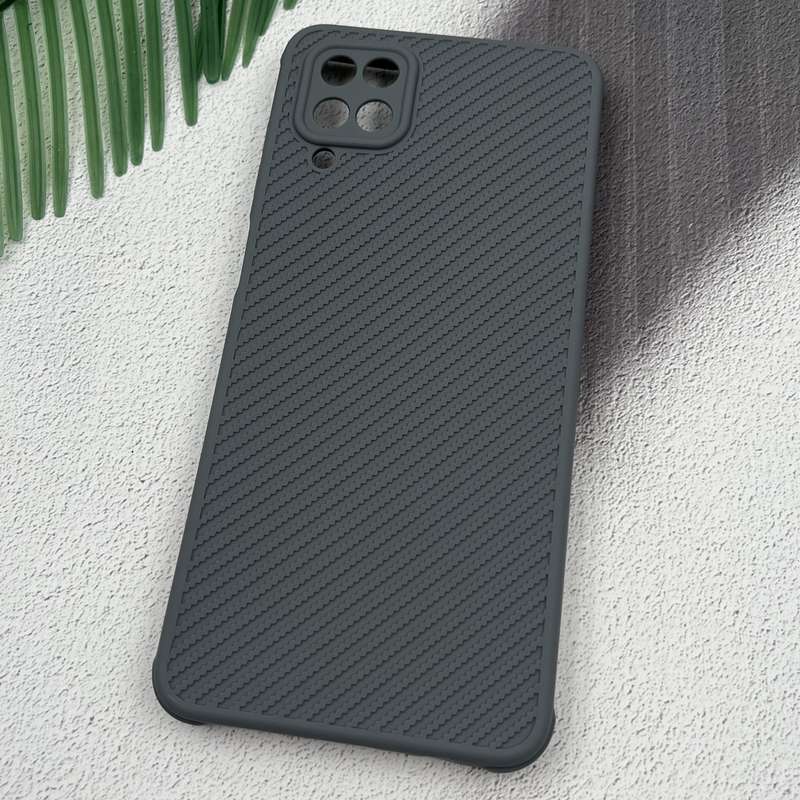 قاب گوشی Galaxy A12 / Galaxy M12 سامسونگ Hatching Case سیلیکونی طرح هاشور ایربگ دار محافظ لنز دار تیتانیوم کد 74229 - Image 2