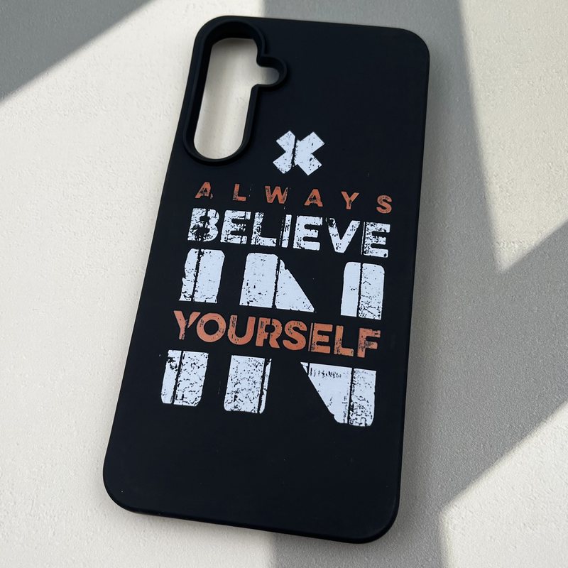 قاب گوشی Galaxy A55 سامسونگ Silicon Case سیلیکونی لنز برجسته طرح Believe کد 74462 - Image 2