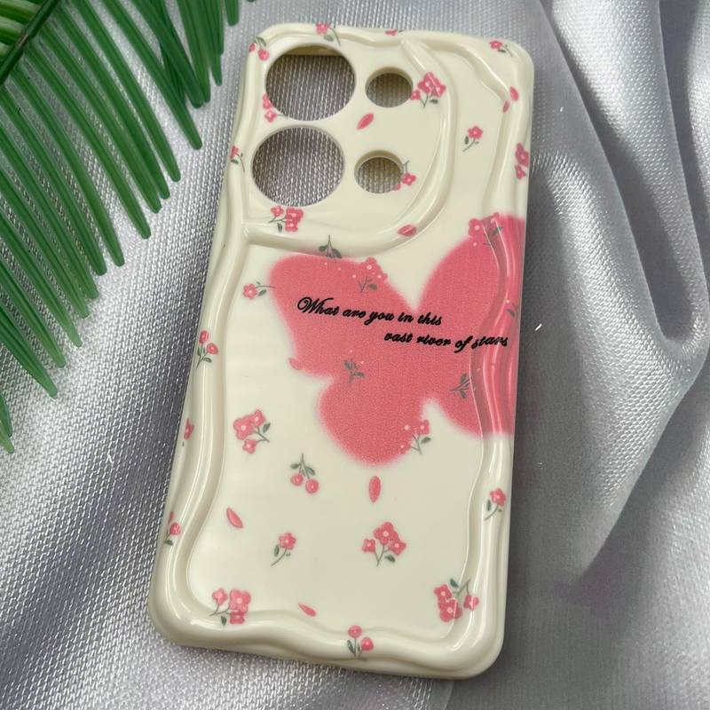 قاب گوشی Redmi Note 14S / Redmi Note 13 Pro 4G / Poco M6 Pro 4G شیائومی Solid Case منحنی محافظ لنز دار دور ایربگ طرح پروانه کد 76081 - Image 2