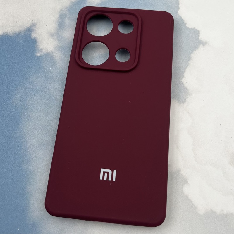قاب گوشی Redmi Note 14S / Redmi Note 13 Pro 4G / Poco M6 Pro 4G شیائومی سیلیکونی پاک کنی اورجینال داخل پارچه ای محافظ لنز دار رنگ زرشکی کد 76201 - Image 2
