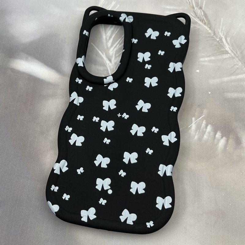 قاب گوشی Galaxy A55 سامسونگ سیلیکونی Cat Case ایربگ دار گوش دار طرح پاپیونی مشکی کد 76227 - Image 2