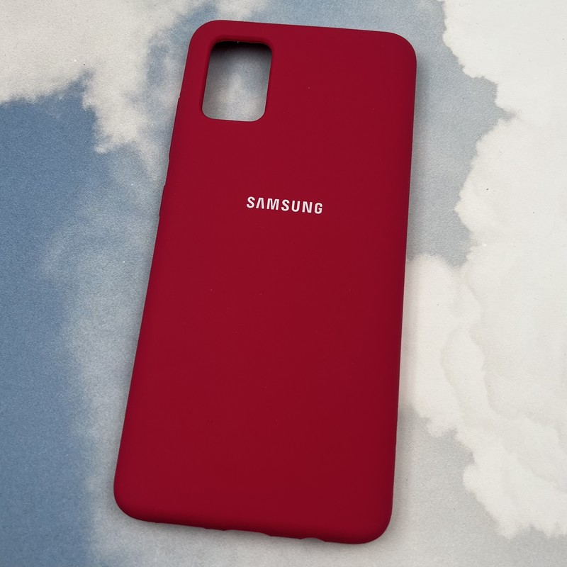 قاب گوشی Galaxy A51 سامسونگ سیلیکونی پاک کنی اورجینال داخل پارچه ای رنگ آلبالویی کد 77306 - Image 2
