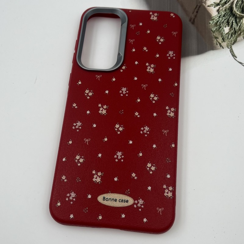 قاب گوشی Galaxy A55 سامسونگ Bonne Case سیلیکونی طرح گل رز قرمز لنز کروم برجسته کد 77491 - Image 2
