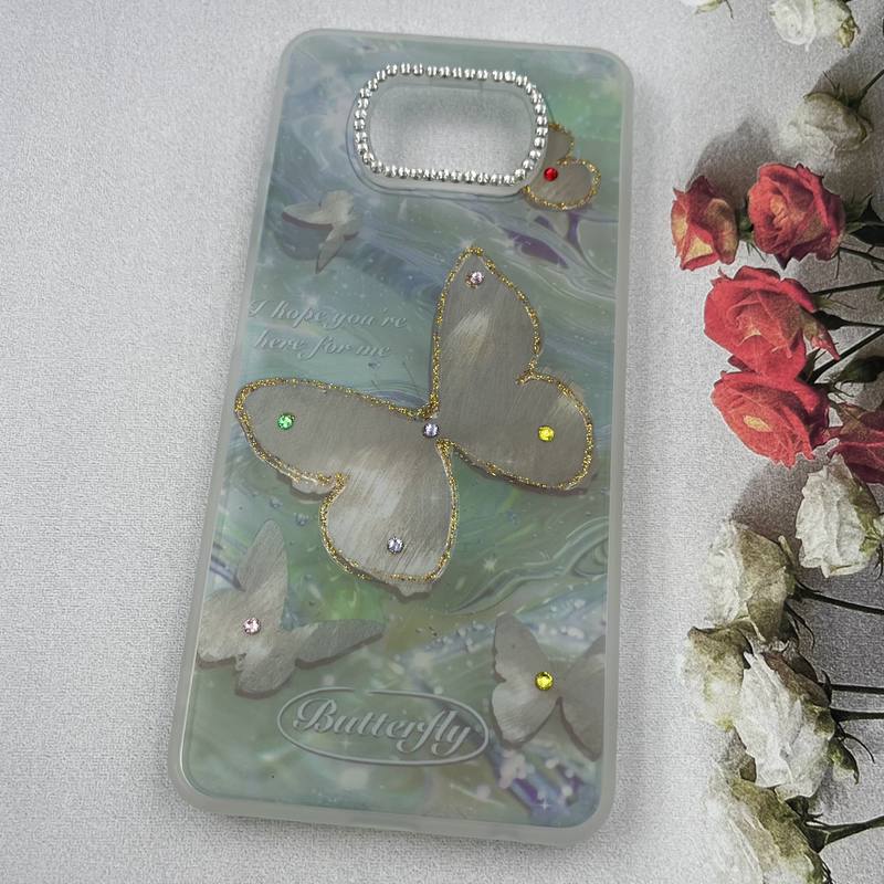قاب گوشی Poco X3 / Poco X3 NFC / Poco X3 Pro شیائومی Crystal Case نگین دار لوکس رزینی طرح Butterfly لنز الماسی کد 78174 - Image 2