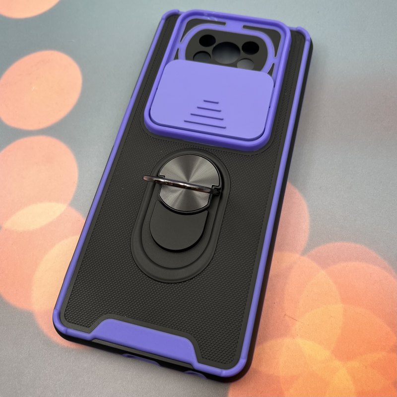قاب گوشی Poco X3 / Poco X3 NFC / Poco X3 Pro شیائومی بتمن ضد ضربه سوزنی استند شو محافظ لنز دار کشویی بنفش کد 78773 - Image 2