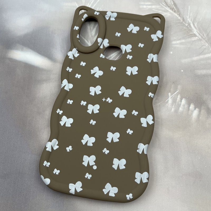 قاب گوشی Galaxy A10s سامسونگ سیلیکونی Cat Case ایربگ دار گوش دار طرح پاپیونی قهوه ای کد 79771 - Image 2