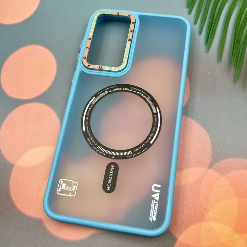 قاب گوشی Galaxy A55 سامسونگ طرح Magsafe مگ سیف مات دور سیلیکونی RT لنز برجسته آبی روشن کد 79932 - Image 2