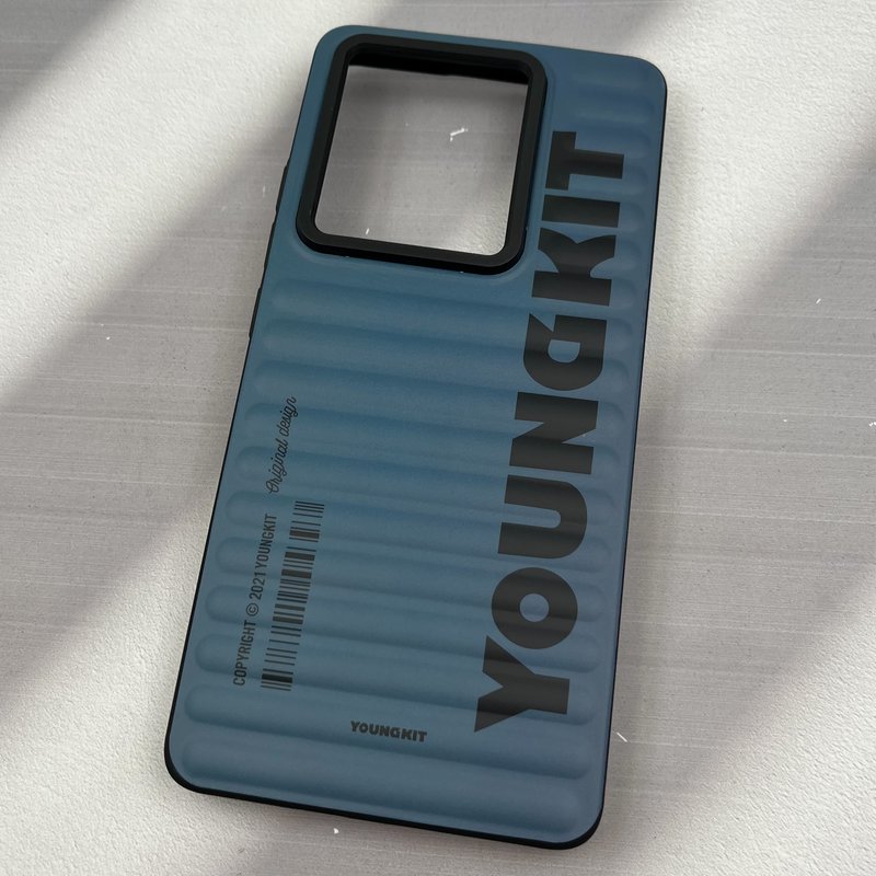 قاب گوشی Redmi Note 14S / Redmi Note 13 Pro 4G / Poco M6 Pro 4G شیائومی YOUNGKIT دور سیلیکونی لنز برجسته طرح بارکد آبی تیره کد 81935 - Image 2