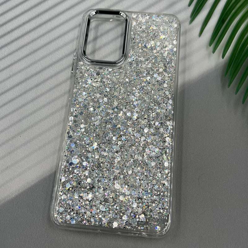 قاب گوشی Redmi Note 10 4G / Redmi Note 10S / Poco M5S شیائومی Glitter Case شاین اکلیلی لنز Silver نقره ای ایربگ دار کد 81990 - Image 2