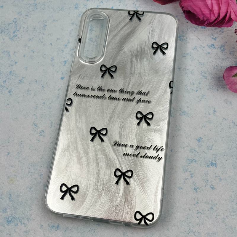 قاب گوشی Galaxy A30S / Galaxy A50S / Galaxy A50 سامسونگ Brush Case اطلسی Silver طرح پاپیون مشکی کد 85529 - Image 2
