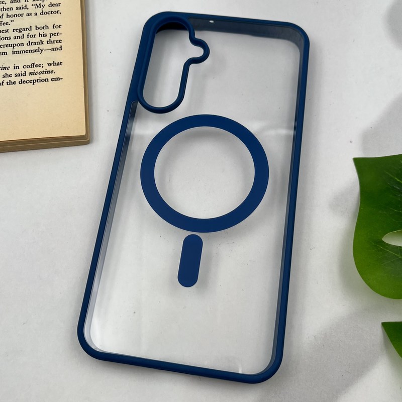 قاب گوشی Galaxy A16 سامسونگ Magsafe مگ سیف دار اورجینال Clear Case شفاف لاکچری سرمه ای کد 85715 - Image 2