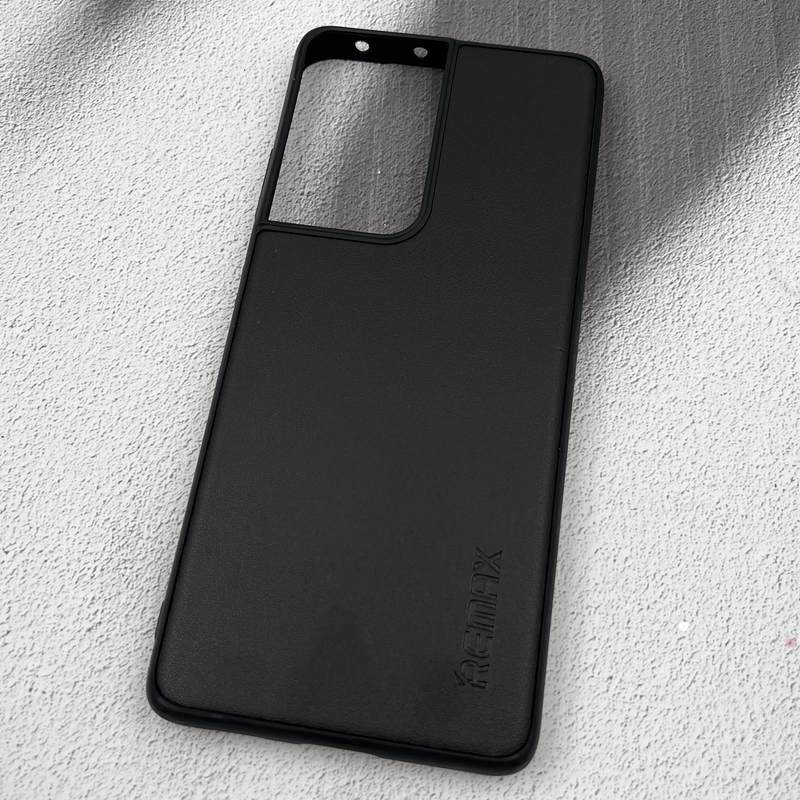 قاب گوشی Galaxy S21 Ultra سامسونگ چرم New Case لنز برجسته کلاسیک REMAX مشکی کد 89002 - Image 2