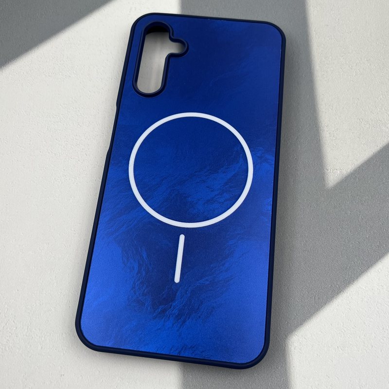 قاب گوشی Galaxy A14 سامسونگ Luxury Case براش طرح مگ سیف Magsafe لنز برجسته آبی کد 89433 - Image 2